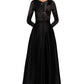 Betsy & Adam Women's Mixed Media Evening Gown Black Size 4Petite