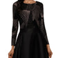 Betsy & Adam Women's Mixed Media Evening Gown Black Size 4Petite