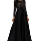 Betsy & Adam Women's Mixed Media Evening Gown Black Size 4Petite