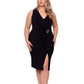 Betsy & Adam Women's Rhinestone Pin Dress Black Size 14W