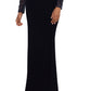 Betsy & Adam Women's Embellished Cutout Gown Black Size 6Petite