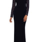 Betsy & Adam Women's Embellished Cutout Gown Black Size 12Petite
