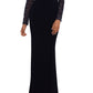 Betsy & Adam Women's Embellished Cutout Gown Black Size 12Petite