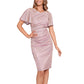 Betsy & Adam Women's Glitter Bell Sleeves Dress Pink Size 6