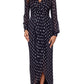 Betsy & Adam Women's Printed Pleated Gown Black Size 10