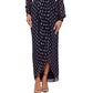 Betsy & Adam Women's Printed Pleated Gown Black Size 10
