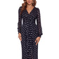 Betsy & Adam Women's Printed Pleated Gown Black Size 12