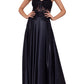 Blondie Nites Junior's Illusion Applique Charmeuse Gown Black Size 15