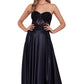 Blondie Nites Junior's Illusion Applique Charmeuse Gown Black Size 15