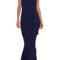 Betsy & Adam Women's Mock Neck Gown Blue Size 6