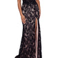 Betsy & Adam Women's V Neck Lace Gown Black Size 12