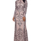 Betsy & Adam Women's Placed Sequin Gown Brown Size12Petite