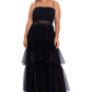 Betsy & Adam Women's Mesh Corset Dress Black Size 14W