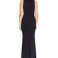 Betsy & Adam Women's Side Ruffled Gown Black Size 12Petite