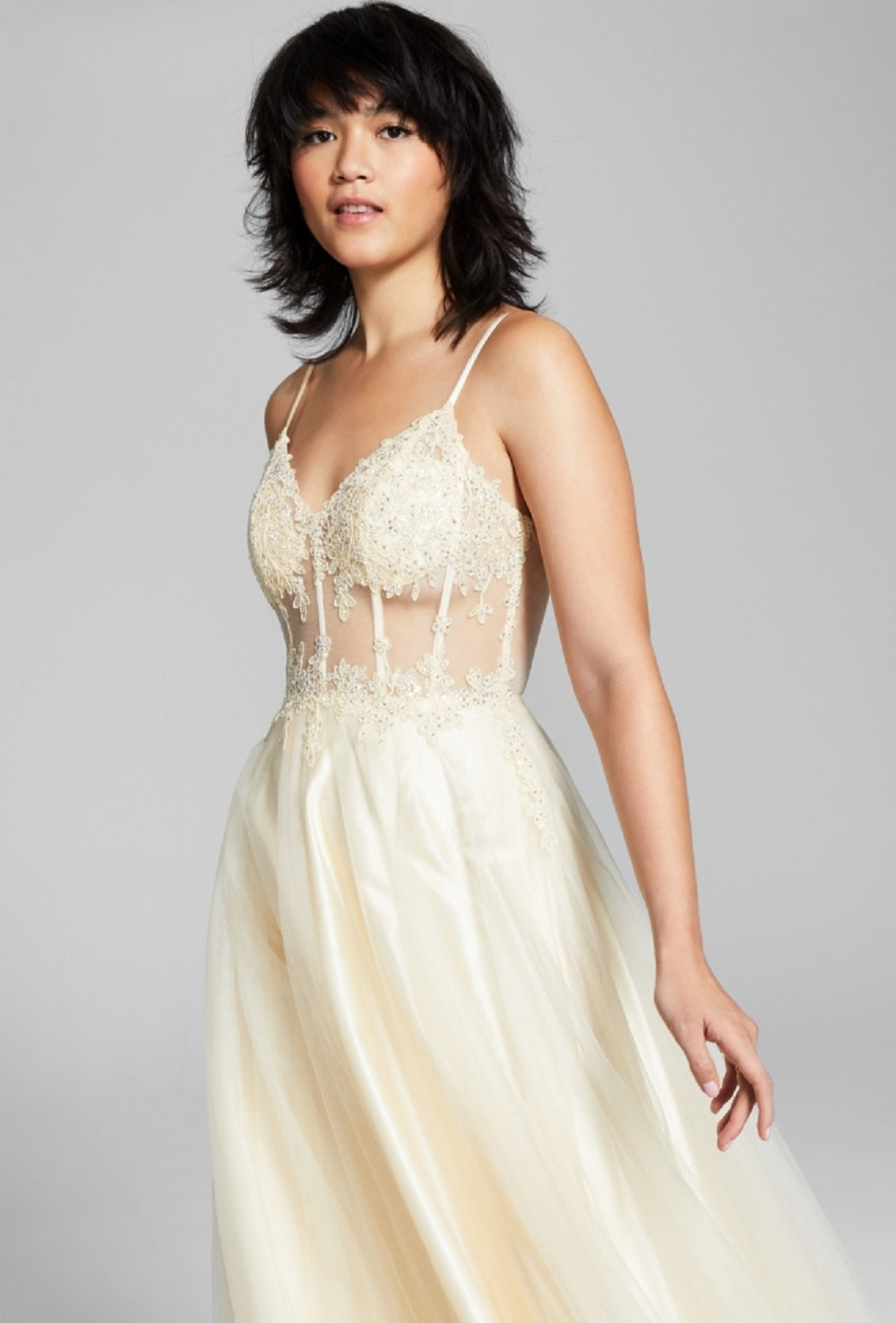 Blondie Nites Junior's Corset Gown Yellow Size 1