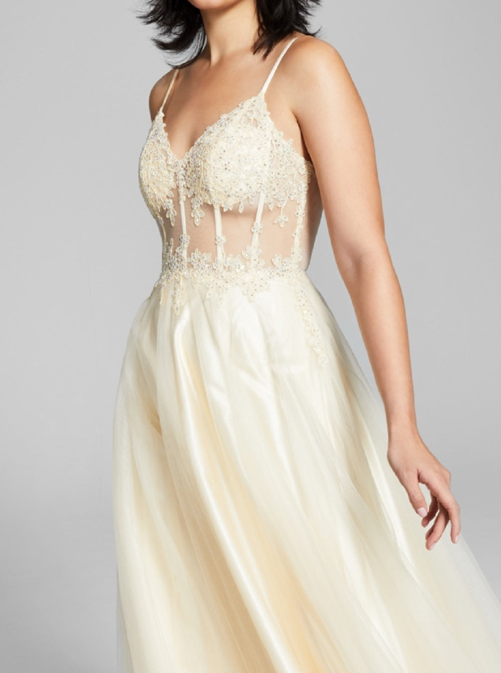 Blondie Nites Junior's Corset Gown Yellow Size 5