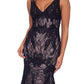 Betsy & Adam Women's V Neck Lace Appliques Mermaid Gown Black Size 10