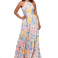 Betsy & Adam Women's Halter Burnout Print Gown Pink Size 10