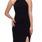 Betsy & Adam Women's High Slit Lace Up Dress Black Size 2