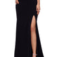 Betsy & Adam Women's High Slit Lace Up Dress Black Size 2