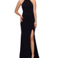 Betsy & Adam Women's High Slit Lace Up Dress Black Size 2