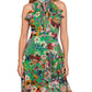 Betsy & Adam Women's Floral Print Ruffled Halter Gown Green Size 2