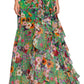 Betsy & Adam Women's Floral Print Ruffled Halter Gown Green Size 2