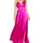 Blondie Nites Women's V Neck Full Length Formal Gown Dress Pink Size 9