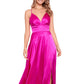 Blondie Nites Women's V Neck Full Length Formal Gown Dress Pink Size 9