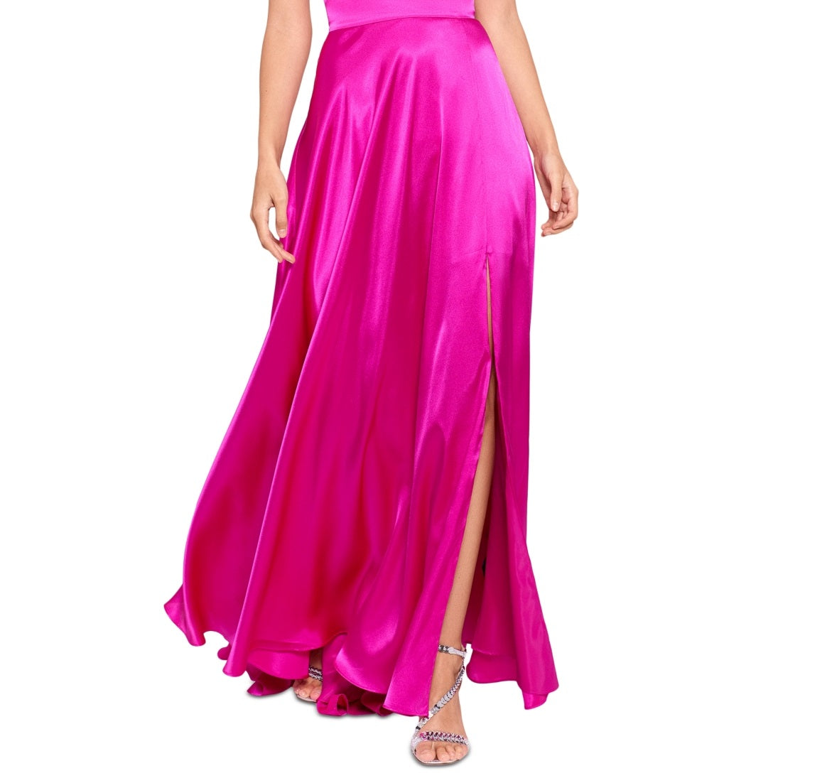Blondie Nites Women's V Neck Full Length Formal Gown Dress Pink Size 9