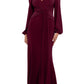 Betsy & Adam Women's Draped V Neck Evening Dress Red Size 14 Petite