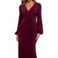 Betsy & Adam Women's Draped V Neck Evening Dress Red Size 14 Petite