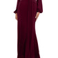 Betsy & Adam Women's Draped V Neck Evening Dress Red Size 14 Petite