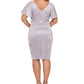 Betsy & Adam Women's Metallic Flutter Sleeve Sheath Dress Gray Size 18W