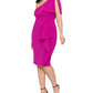 Betsy & Adam Women's One Shoulder Sheath Dress Pink Size 14W