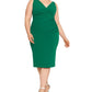 Betsy & Adam Women's Surplice Sheath Dress Green Size 18W