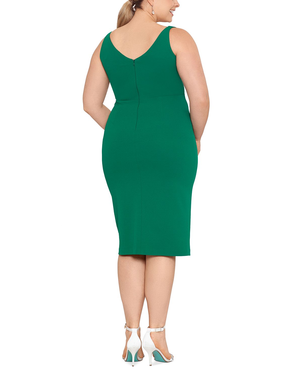 Betsy & Adam Women's Surplice Sheath Dress Green Size 18W