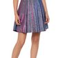 Blondie Nites Junior's Off The Shoulder Shimmering Fit & Flare Dress Gray Size 3
