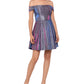 Blondie Nites Junior's Off The Shoulder Shimmering Fit & Flare Dress Gray Size 3