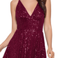 Blondie Nites Women's Sequined Mini Fit & Flare Dress Purple Size 4
