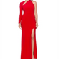 Aqua Women's One Shoulder Gown Red Size 12