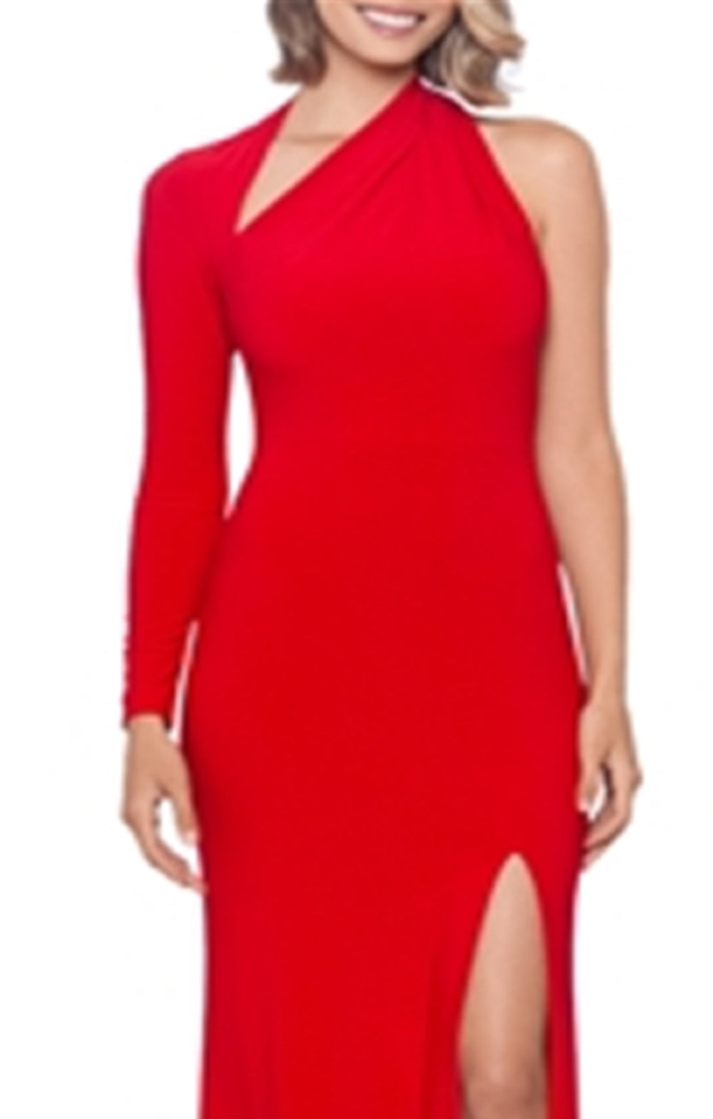 Aqua Women's One Shoulder Gown Red Size 12