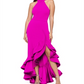 Aqua Women's Racerback Ruffle Hem Gown Purple Size 4