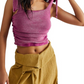 Free People Women's Boulevard Cotton Crop Top Purple Size X-Small