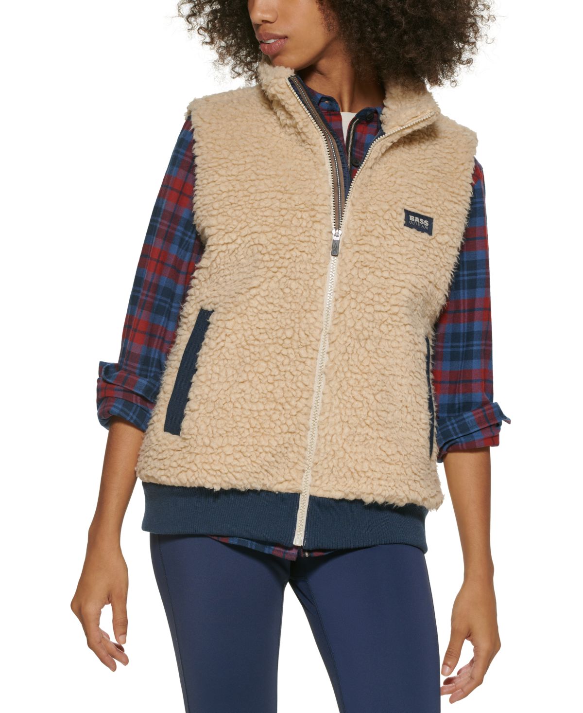 Bass Outdoor Women's Route Hiking Faux Sherpa Vest Brown Size Small