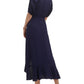 Kensie Women's Ruffled Long Maxi Dress Blue Size 6