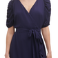Kensie Women's Ruffled Long Maxi Dress Blue Size 6