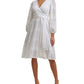 Kensie Women's Embroidered Faux Wrap Dress White Size 16