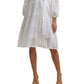 Kensie Women's Embroidered Faux Wrap Dress White Size 16