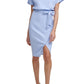 Kensie Women's Blouson Wrap Dress Blue Size 8